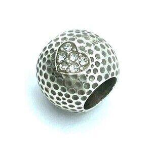 Brighton Golf Ball Sports Holes Score Heart Crystal Silver Spacer Bead